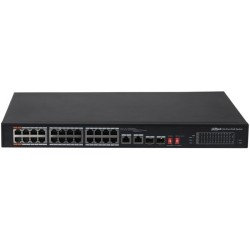 PoE-Switch, 26 Ports, 24 Ports PoE, 2 Ports SFP, 250 m, unmanaged, Desktop, Rack