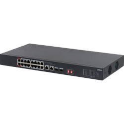 PoE-Switch, 18 Ports, 16 Ports PoE, 250m, unmanaged, Desktop, Rack