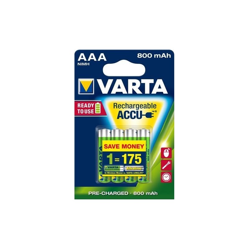 VARTA RECHARGE ACCU Power AAA 800 mAh PAK 4 kosi