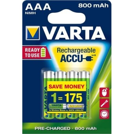 VARTA RECHARGE ACCU Power AAA 800 mAh Blister 4