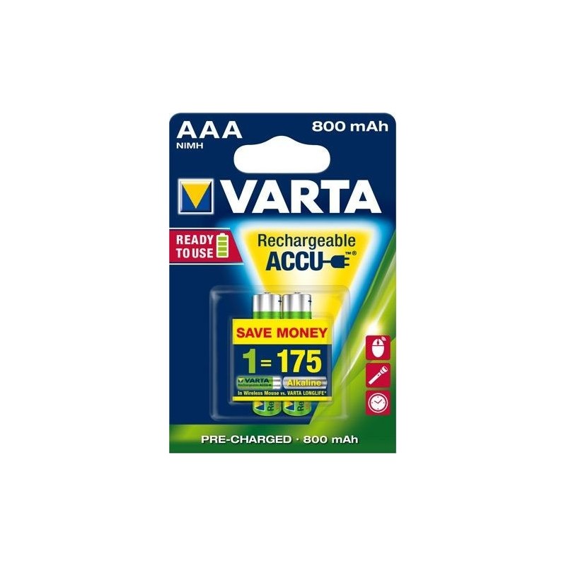 VARTA RECHARGE ACCU Power AAA 800mAh PAK 2 kosa