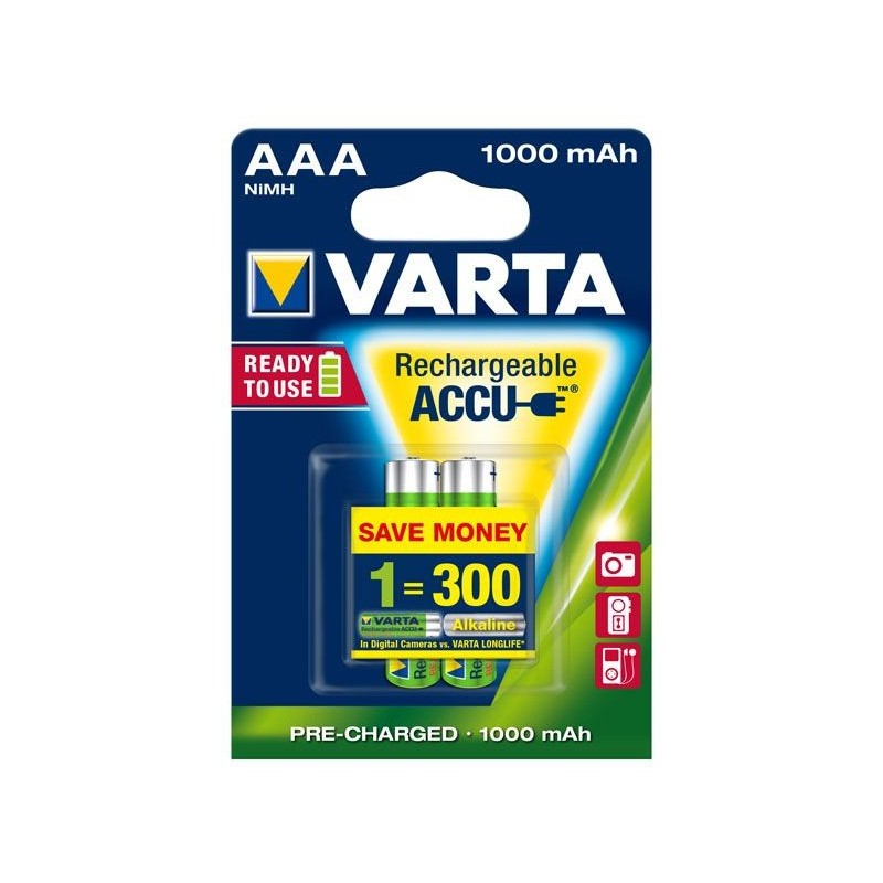 VARTA RECHARGE ACCU Power AAA 1000mAh PAK 2 kosa
