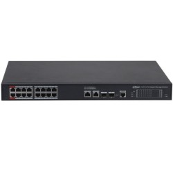 Switch, 20 Ports, 16 Ports PoE, 2 Ports SFP, 250 m, managed, Desktop
