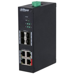 PoE-Switch, 8 Ports, 4 Ports PoE, 4 Ports SFP, 250 m, managed, Desktop, DIN-Schiene