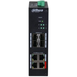 PoE-Stikalo, 8 vrat, 4 vrata PoE, 4 vrata SFP, 250 m, upravljano, namizni, DIN-letev