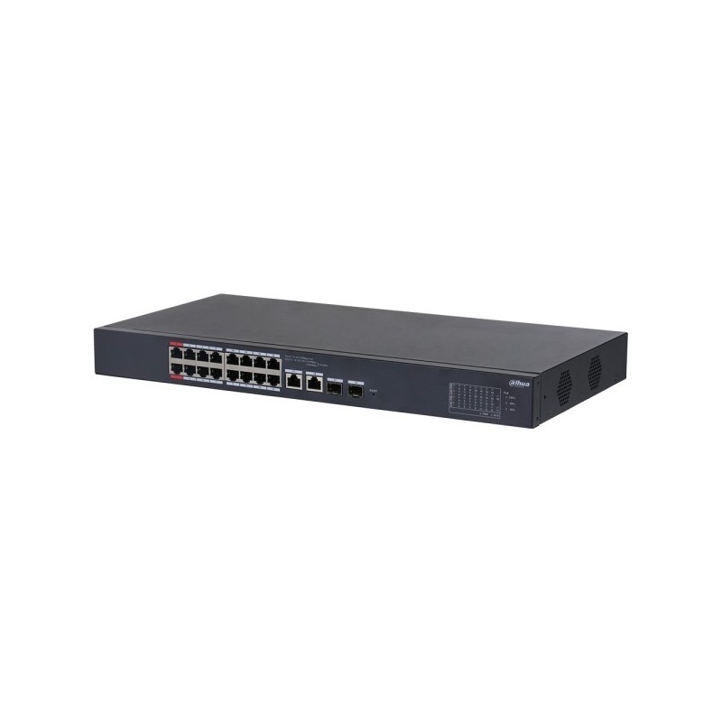 PoE-Switch, 18 Ports, 16 Ports PoE, 2 Ports SFP, 250 m, cloud managed, Desktop, Rack