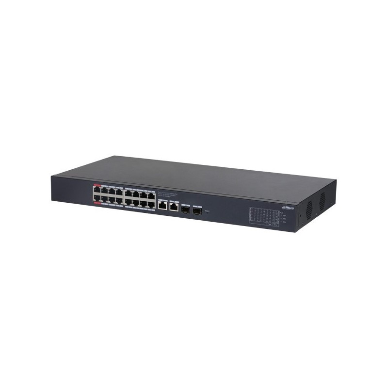 PoE-Switch, 20 Ports, 16 Ports PoE, 2 Ports SFP, 250 m, cloud managed, Desktop, Rack