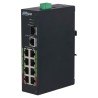 PoE-Switch, 10 Ports, 8 Ports PoE, 1 Port SFP, unmanaged, DIN-Schiene, Rack
