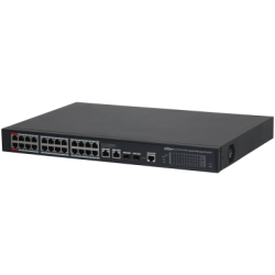 PoE-Switch, 28 Ports, 24 Ports PoE, 2 Ports SFP, 250 m, managed
