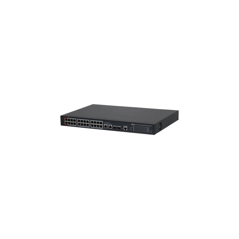 PoE-Switch, 28 Ports, 24 Ports PoE, 2 Ports SFP, 250 m, managed