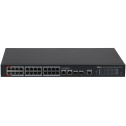 PoE-Switch, 28 Ports, 24 Ports PoE, 2 Ports SFP, 250 m, managed