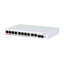Dahua PoE-stikalo, 12 vrat , 8 vrat PoE, 250 m, upravljano, namizni, stenski