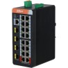 PoE-stikalo, 20 vrat, 16 vrat PoE, 4 vrata SFP, 250 m, upravljano, namizni, DIN-letev
