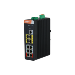 PoE-stikalo, 10 vrat, 6 vrat PoE, 4 vrata SFP, 250 m, upravljano, namizni, DIN-letev