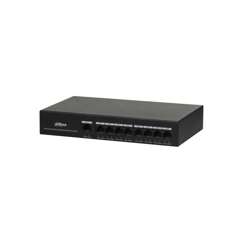 PoE-Switch, 9 Ports, 8 Ports PoE, unmanaged