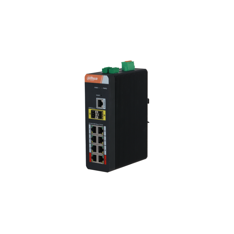 10-Port-Industrie-Switch mit 8-Port-PoE