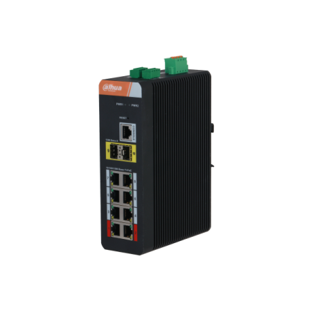 10-Port-Industrie-Switch mit 8-Port-PoE