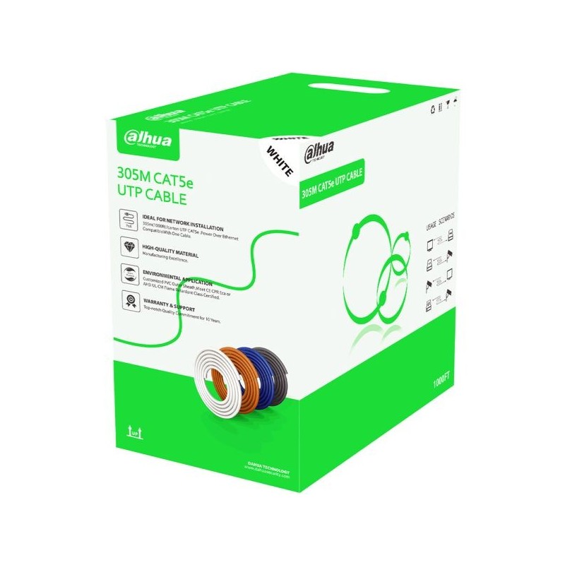 Dahua CAT5e UTP kabel, 305m, vsebnost bakra 22 - 31%, bel