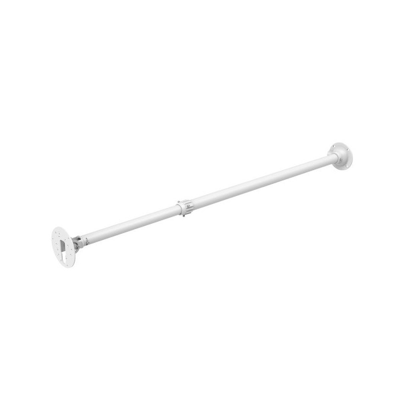Deckenstangenhalterung, Länge 1030 - 1800 mm, Metall, Stahl, weiß