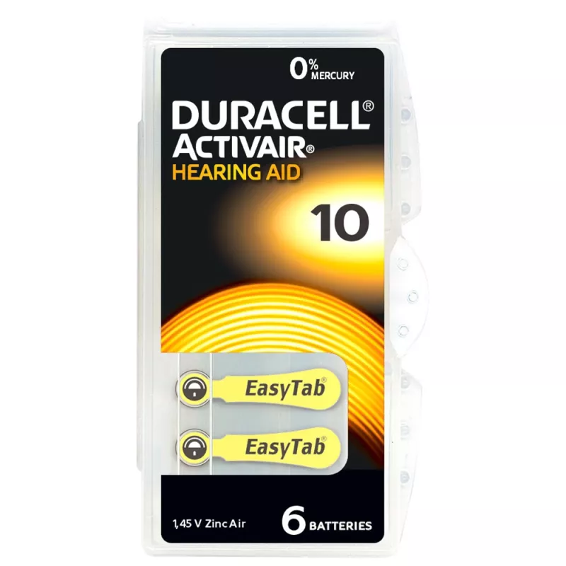 Duracell EasyTab 10 baterij za slušne aparate PAK 6 kosov