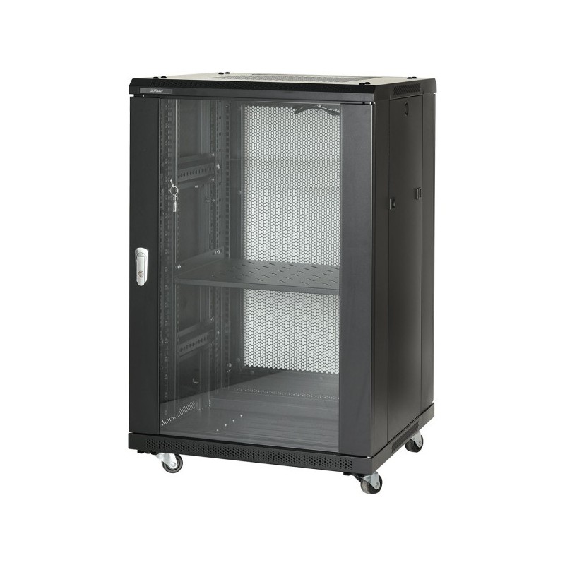 19" Netzwerkschrankgehäuse, 18U, schwarz