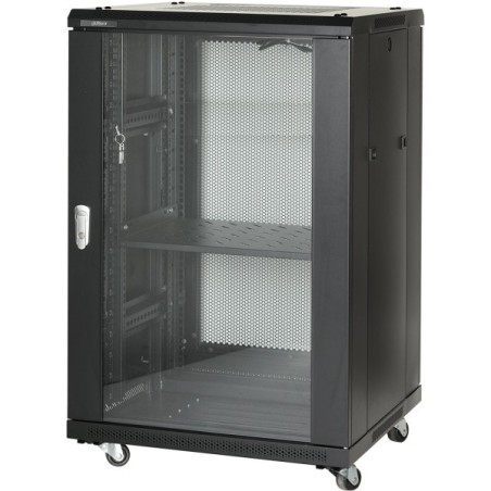 19" Netzwerkschrankgehäuse, 18U, schwarz