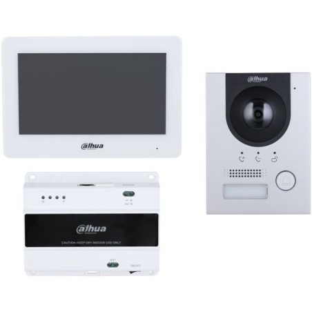 2-Draht-Video-Gegensprechanlagen-Set, 2 MP, 7" TFT-Touch-Screen, IP65, IK07, Aufputz