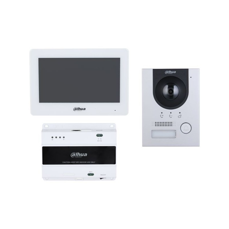 2-Draht-Video-Gegensprechanlagen-Set, 2 MP, 7" TFT-Touch-Screen, IP65, IK07, Unterputz