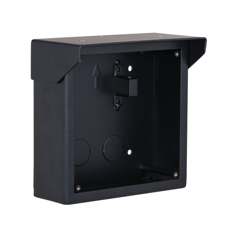 Aufputz-Montagebox, für 1 Modul, mit Regendach, Metall, schwarz