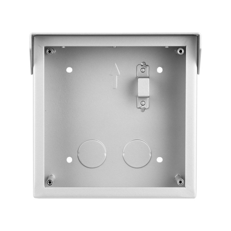 Aufputz-Montagebox, für 1 Modul, mit Regendach, Metall, silber