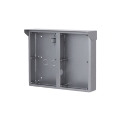 Aufputz-Montagebox, für 2 x 2 Module, mit Regendach, Metall, silber