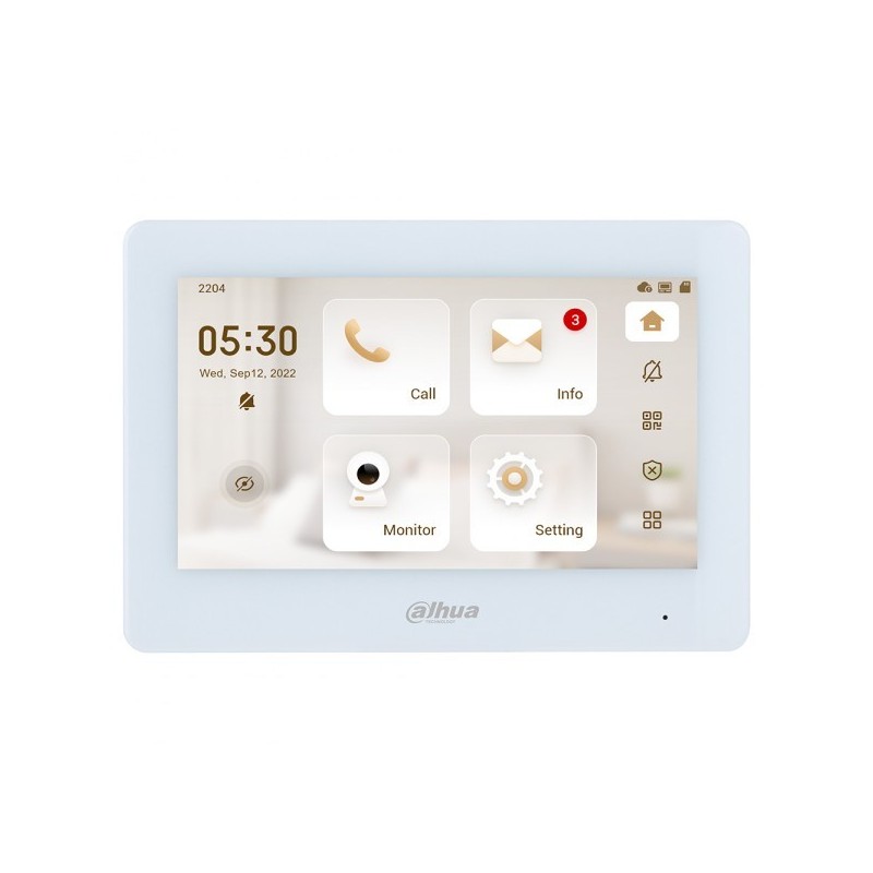 7" IP-WLAN-Monitor, TFT Touch-Screen, weiß