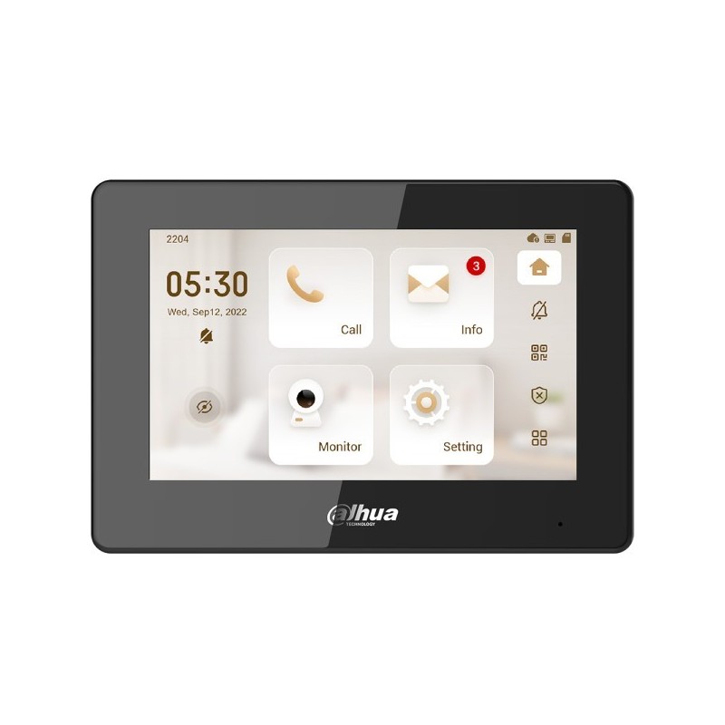 7" IP-WLAN-Monitor, TFT Touch-Screen, schwarz