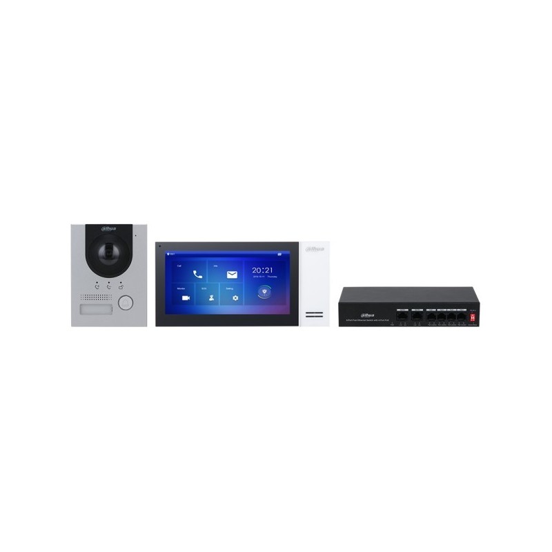 Dahua IP-Video-Gegensprechanlagen-Set, 2 MP, 7" TFT-Touch-Screen, IP65, IK07, Unterputz