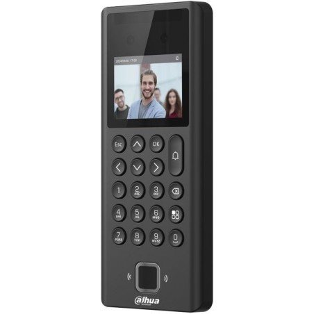Standalone IP-WLAN-Zutrittsmodul mit Fingerabdruck-Scanner, Gesichtserkennung, Leser und Tastatur, 2,4" LCD, 2 MP, IR, schwarz
