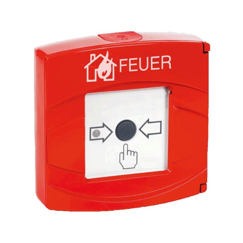 Druckknopfmelder "Feuer", IP43, EN54-11, rot