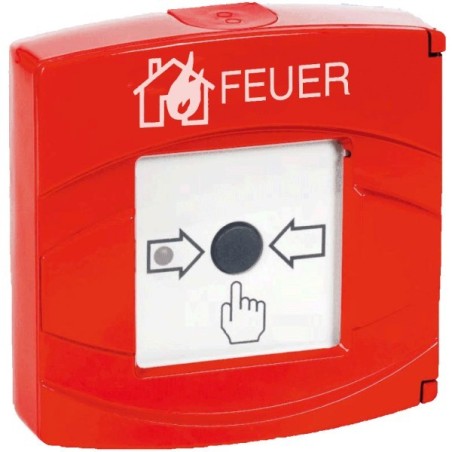 Druckknopfmelder "Feuer", IP43, EN54-11, rot