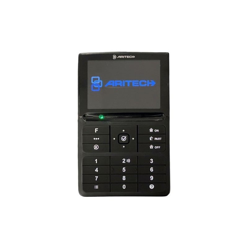 Everon-Bedienteil, mit LCD-Display, Summer, Tastenbeleuchtung und MIFARE-Leser, schwarz