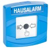 Druckknopfmelder "Hausalarm", IP43, blau, VdS