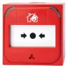 Druckknopfmelder "Symbol Haus&Flamme", rot
