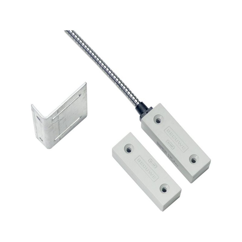 Magnetkontakt, 0,6 m Kabel, gepanzerte Anschlussleitung, weiß