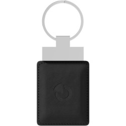 Dual-RFID-MIFARE-Schlüsselanhänger, 125 kHz, 13,56 MHz, LF-HF, Leder, schwarz, chrom